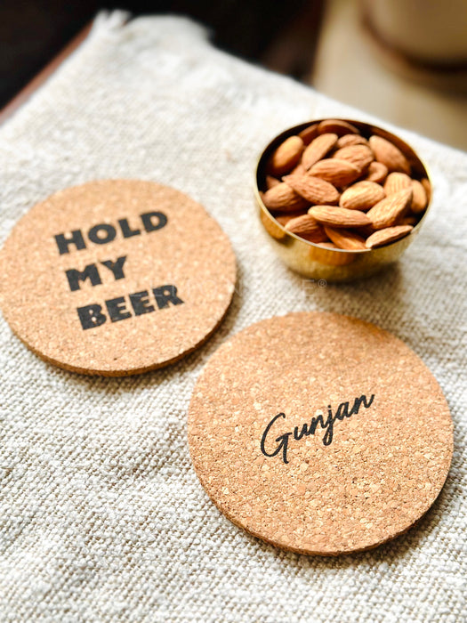 Personalized - Cork Coaster - Set of 4