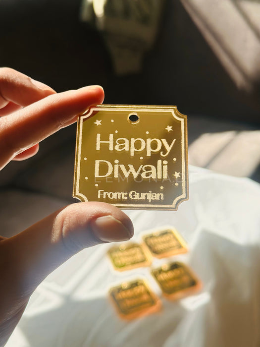 Pre Design - Acrylic Tags - Happy Diwali - Set of 6