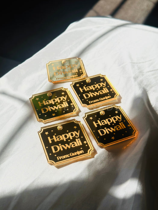 Pre Design - Acrylic Tags - Happy Diwali - Set of 6