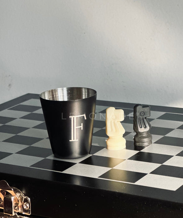 Personalized - Chess & Flask Set - Black