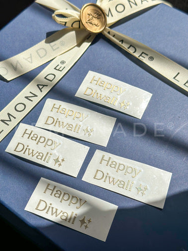Pre Design - Metal Gold Sticker - Happy Diwali