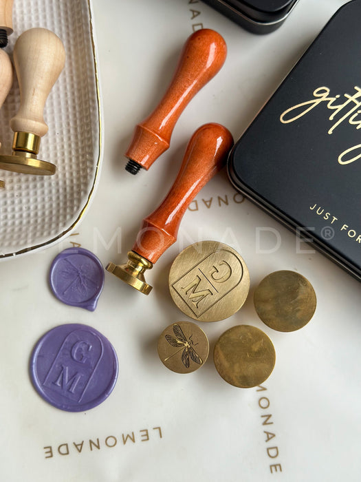 Personalized - Wax Seal Stamp With Maple Wood Handle - 1.5 inch