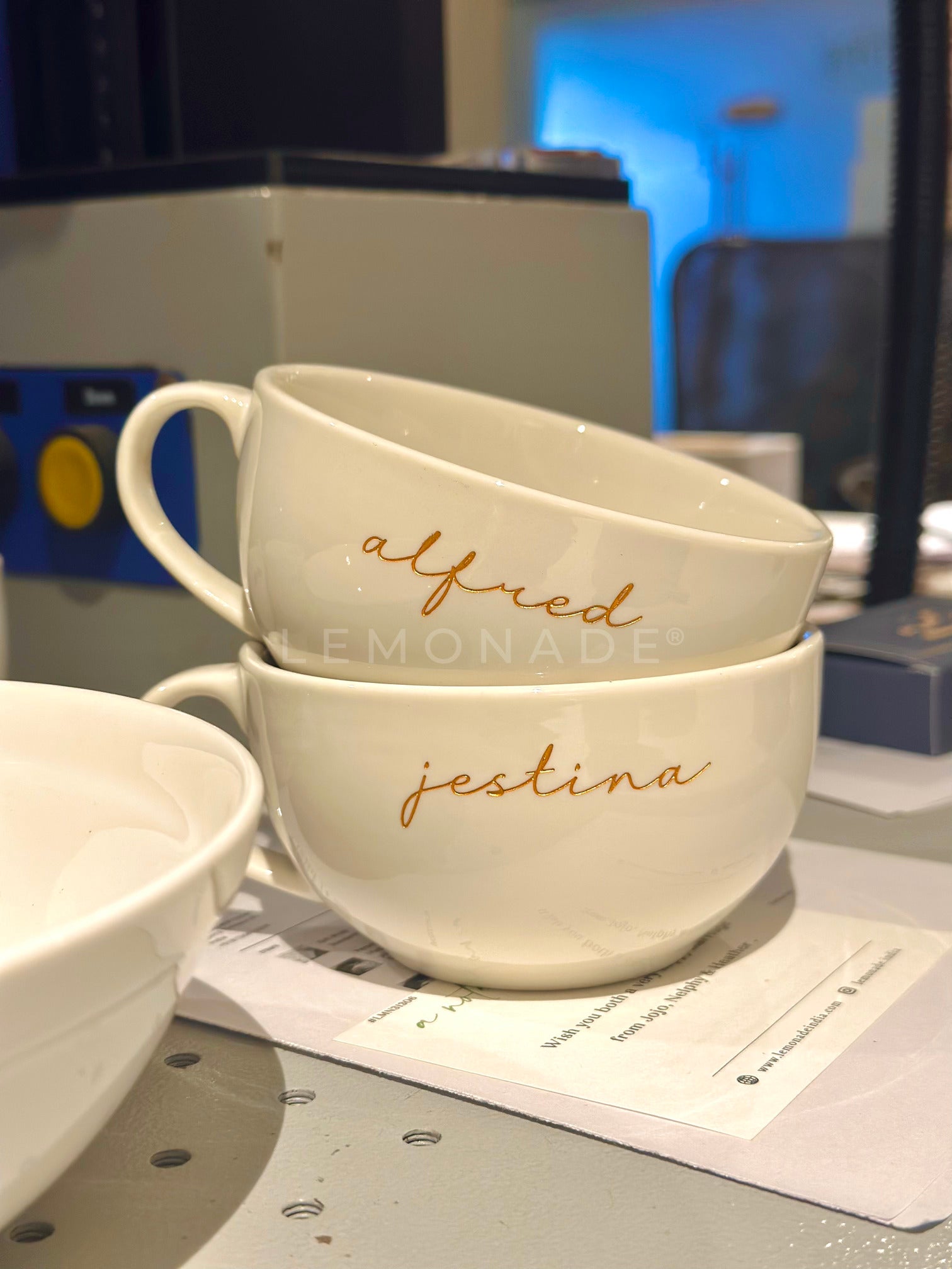 Personalized White Cappuccino Mug | Custom Ceramic Coffee Mug with Name  | Artisan Collection