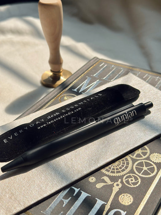Personalized - Matte Retractable Ball Pen - Black