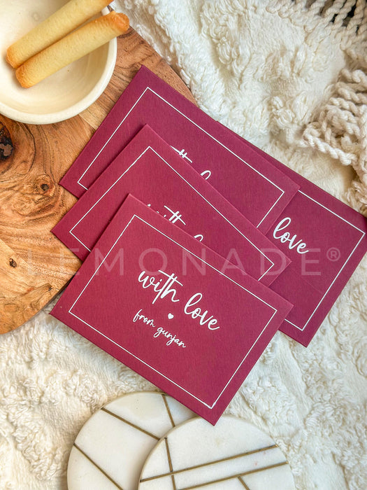 Personalized Envelopes - Marsala - With Love - Set of 9