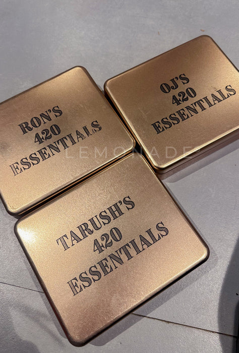 Personalized - Multipurpose Gold Tin Box