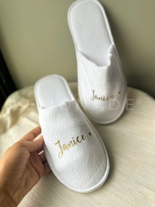 Personalized - Room Slippers - White