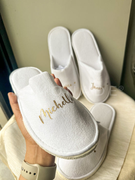 Personalized - Room Slippers - White