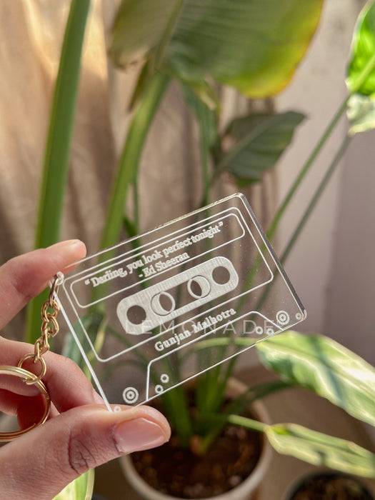 Personalized - Acrylic - Cassette Keychain