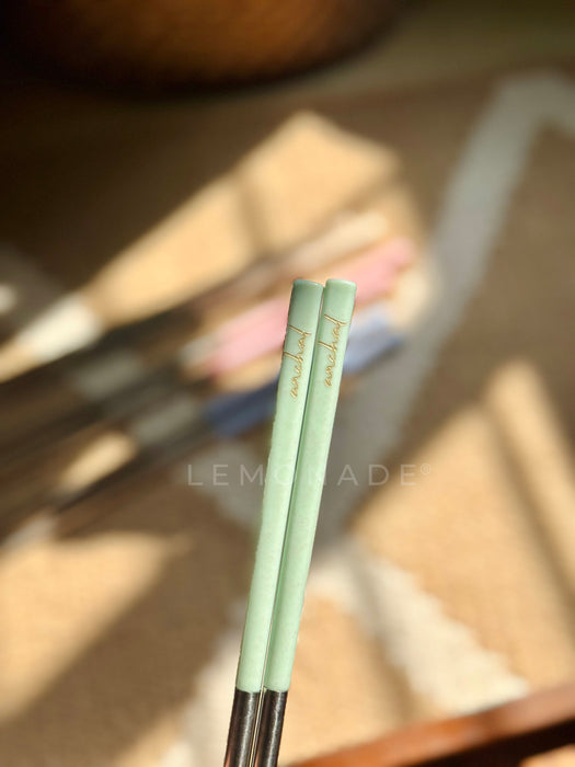 Personalized - Chopsticks - Pastel - Cursive