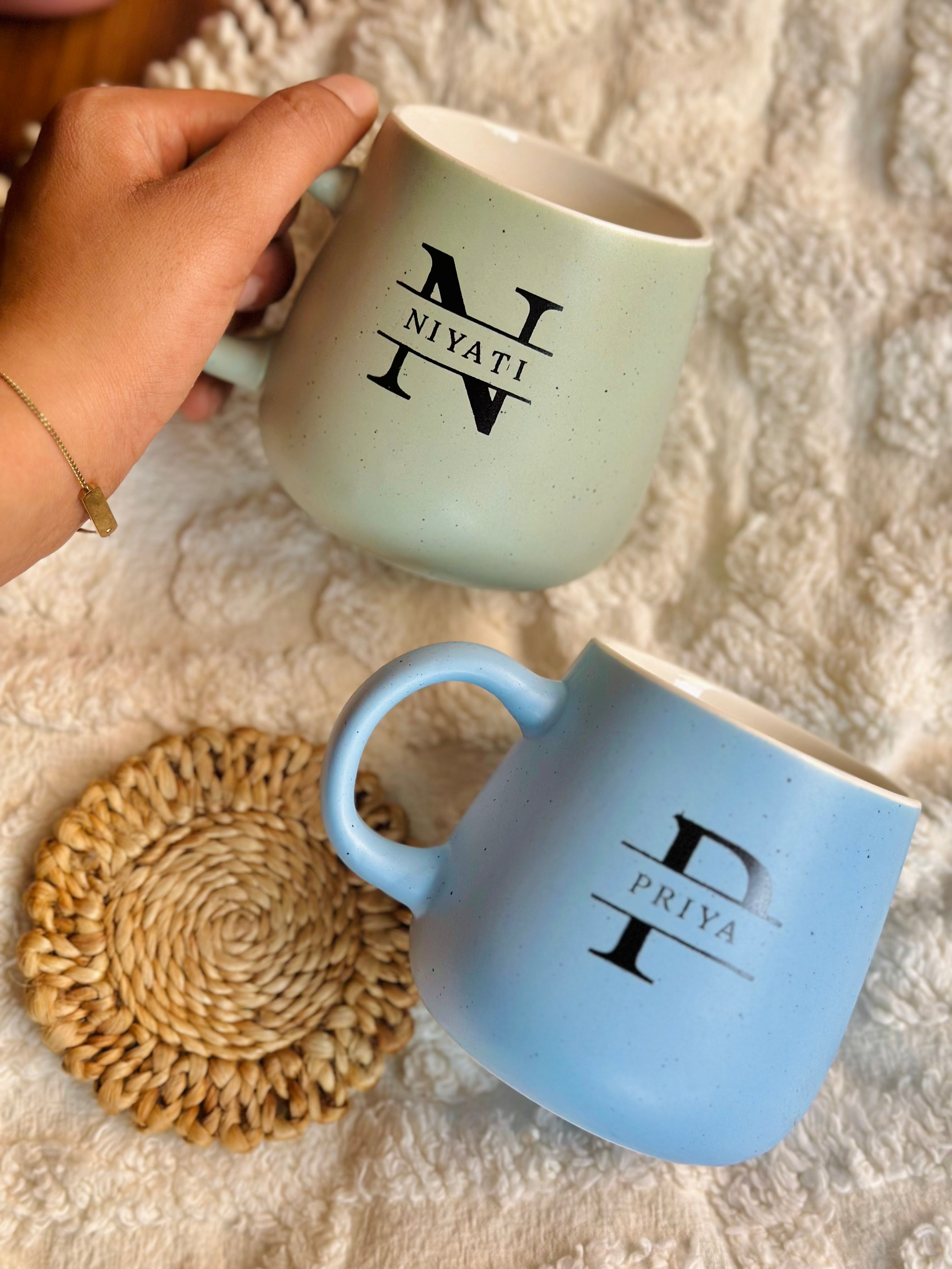 Personalized - Pastel Neu Ceramic Coffee Mug - Initial - Sage Green -  Lemonade