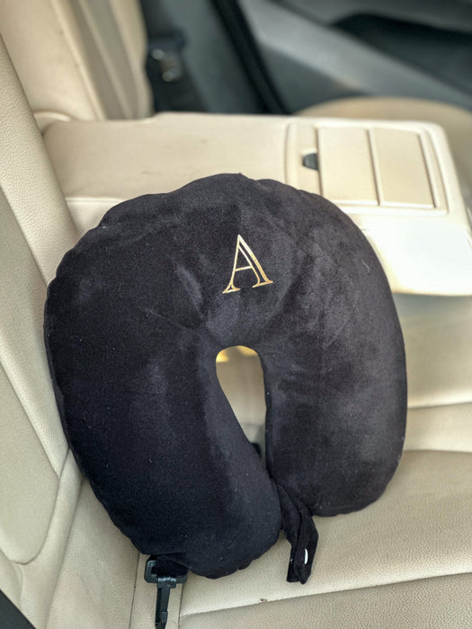 Personalized - Travel Pillow - Initial - Graphite