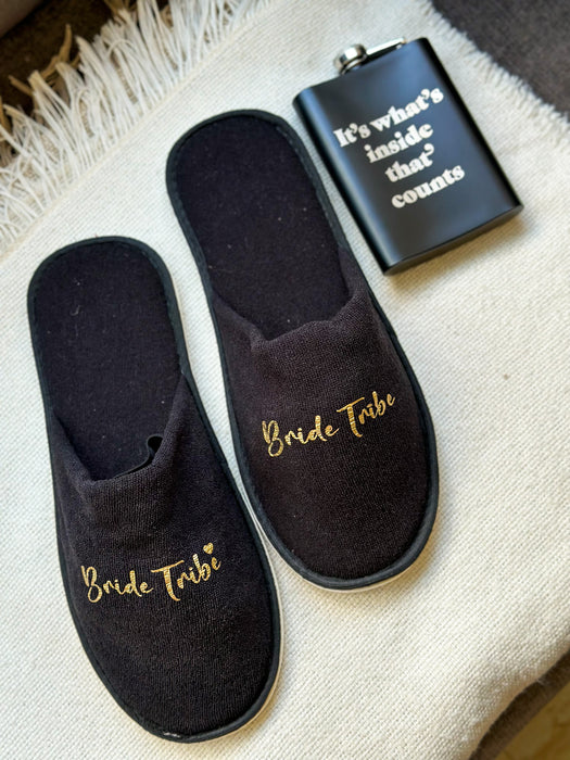 Custom-Made - Room Slippers - Graphite - Bride Tribe