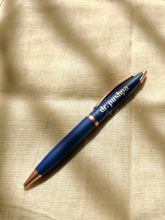 Personalized - Matte Roller Ball Pen - Blue