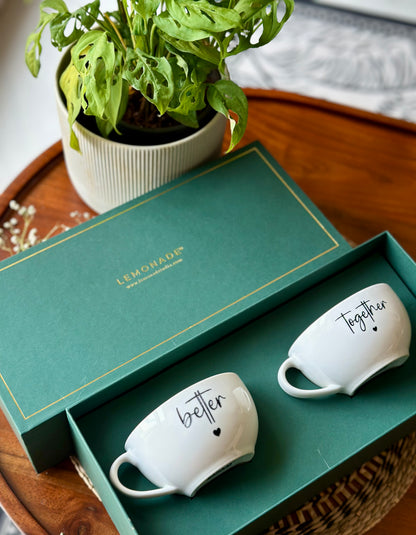 Pre Designed Cappuccino Cup Set of 2 with Gift Box | Better Together