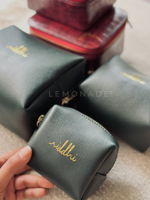 Personalized - Organiser Pouch Set of 3 | Vegan Leather