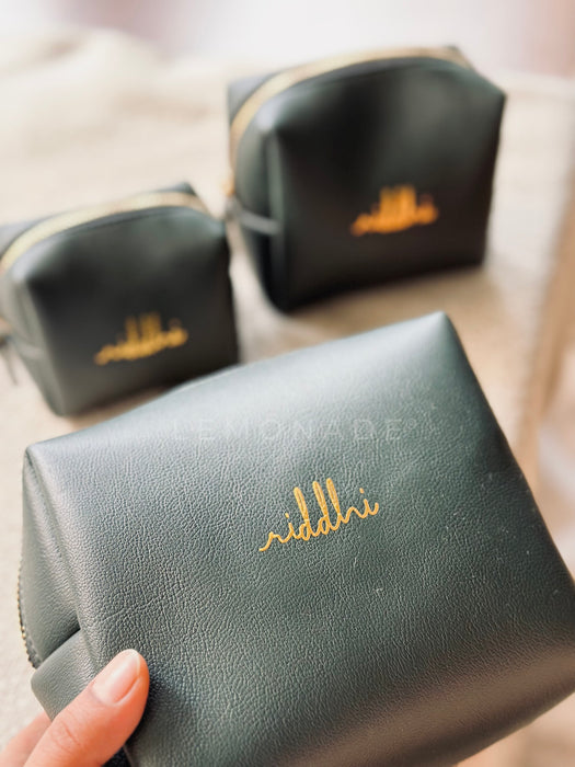 Personalized - Organiser Pouch Set of 3 | Vegan Leather