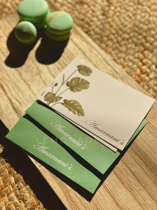 Personalized Envelopes - Olive Green - Set of 9