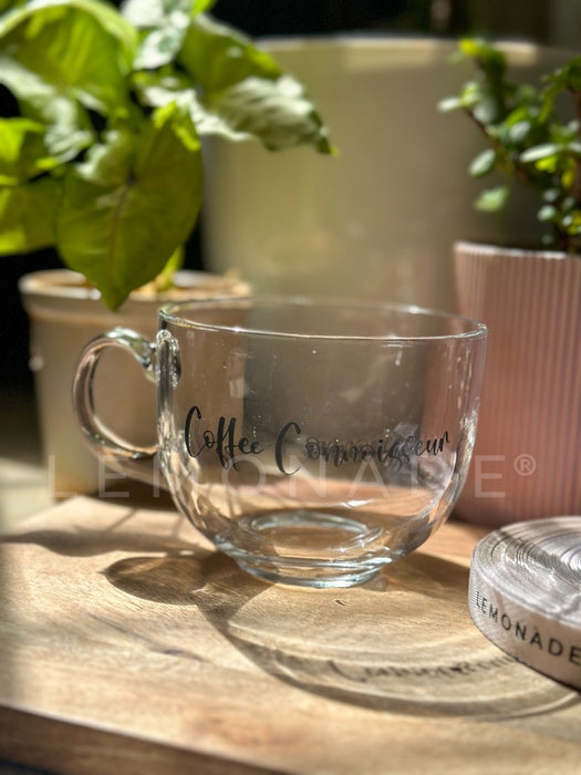 Personalized - Clear Mug | Soup Mug - Cursive