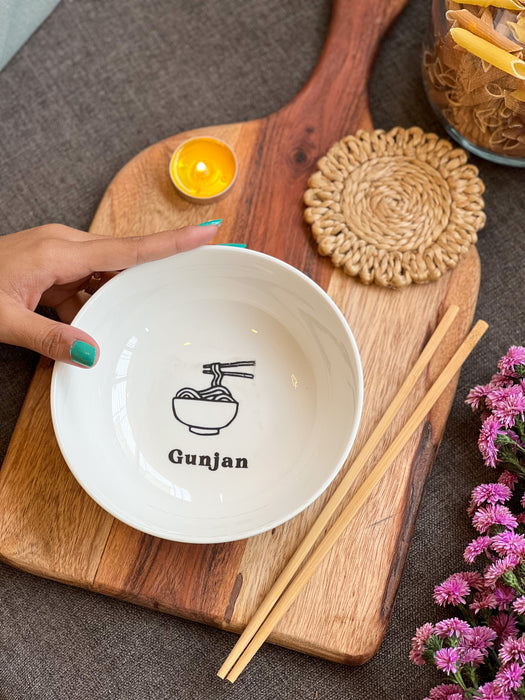 Personalized - Noodle Bowl with wooden chopsticks