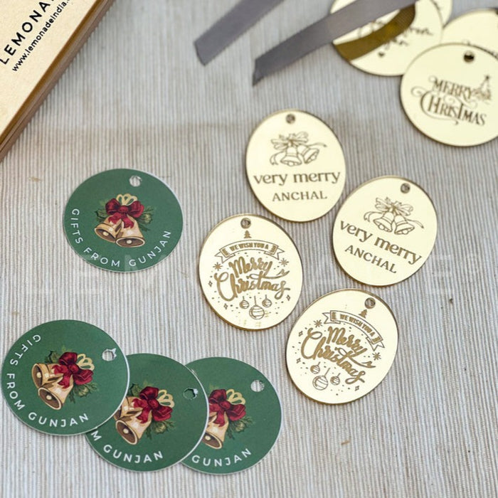 Personalized - Acrylic Gold Tags - Very Merry - Oval