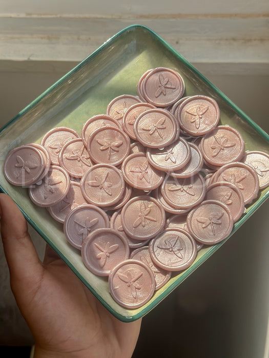 Pre Design - Self Adhesive Wax Buttons - Dragonfly - Pink