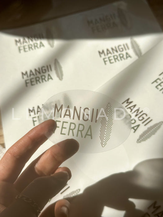 Personalized - Branding Stickers -Transparent Oval