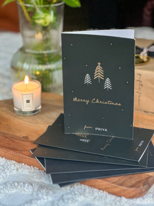 Personalized - Gold Printed Greeting Cards - Merry Christmas