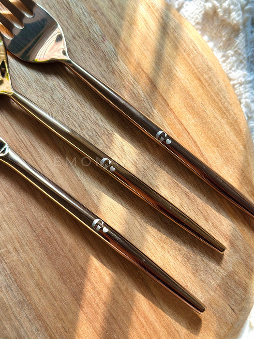 Personalized - Rose Gold Cutlery - Set of 4