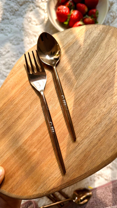 Personalized - Rose Gold Cutlery - Set of 2