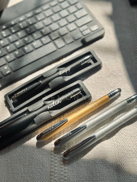 Personalized - Ball Pen with Inbuilt Ink Stamp & Stylus - Logo