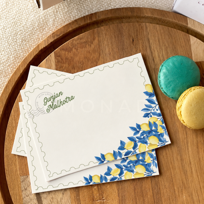 Personalised Notecard & Envelope Set | Italian Summer
