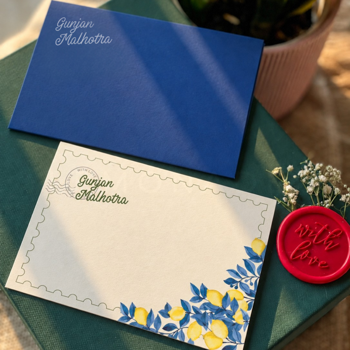 Personalised Notecard & Envelope Set | Italian Summer