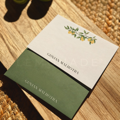 Personalised Notecard & Envelope Set | Lemonade
