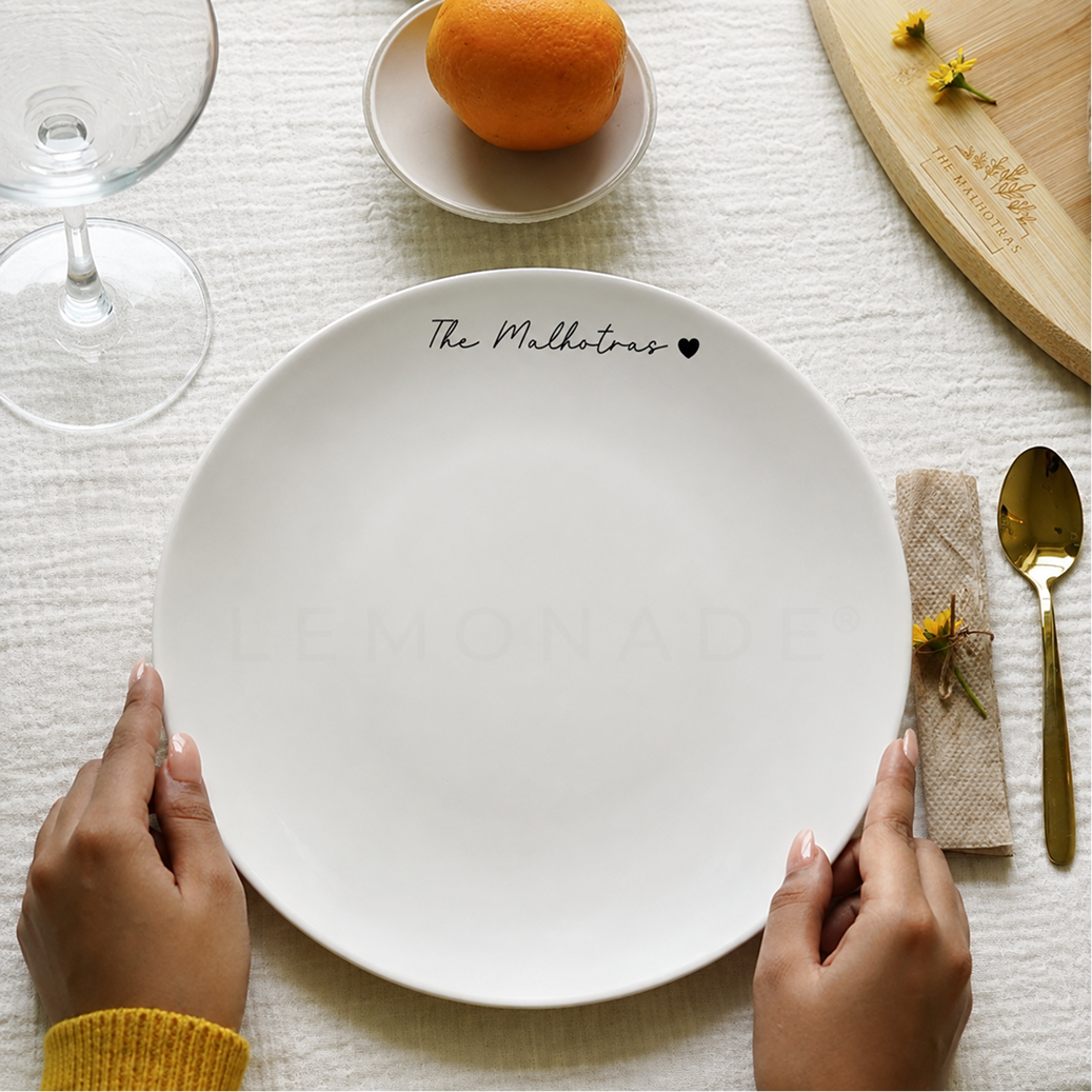 Personalized Classic Plate for Dining and Gifting