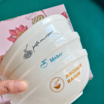 Personalized - Ramen Bowl with Silver Chopsticks