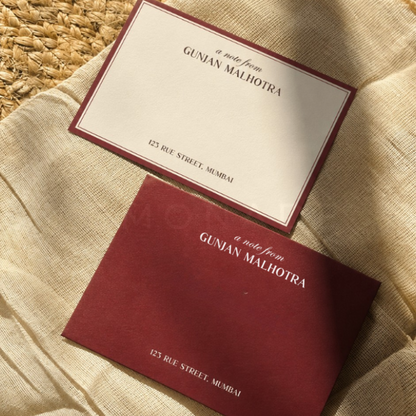 Personalised Notecard & Envelope Set | Signature Marsala