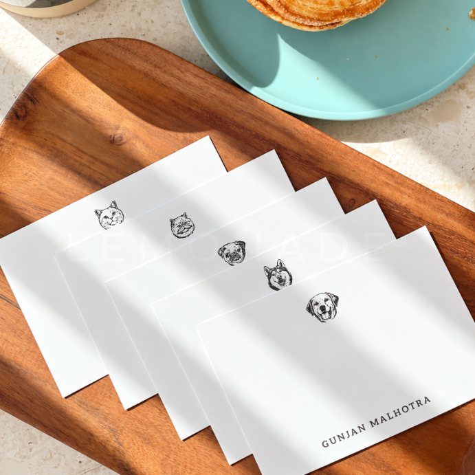 Personalised Notecard & Envelope Set | Pet Illustration