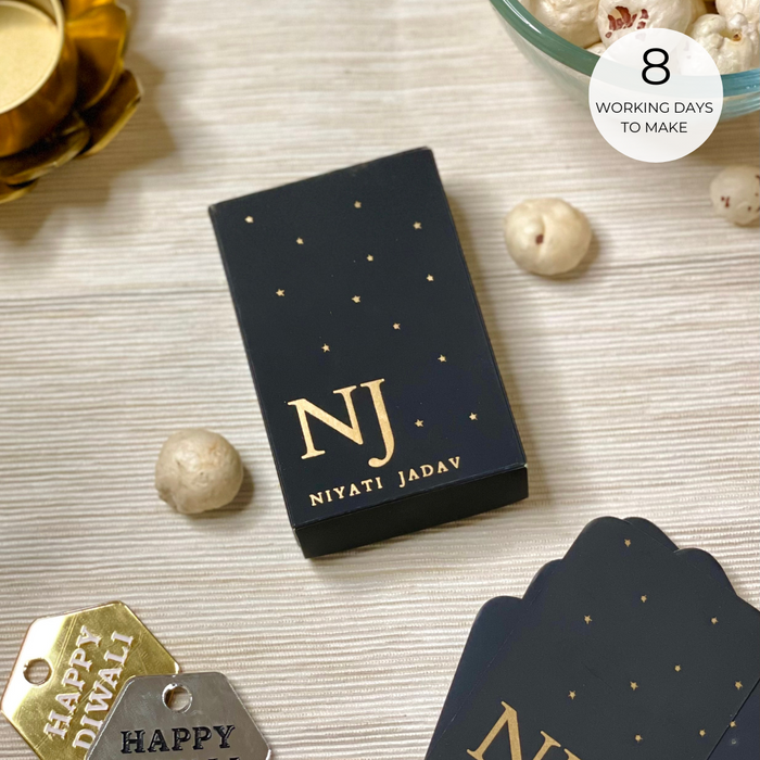 Personalized - Gold Printed - Playing cards - Initial - Starry Nights