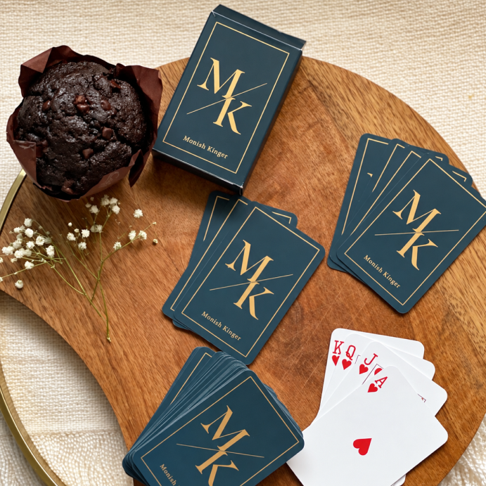 Personalized Gold Playing Cards Matte Finish | Initial