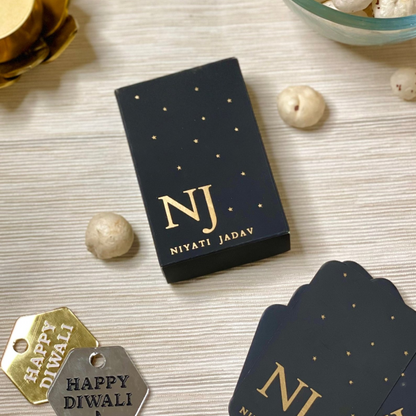 Personalized Gold Playing Cards with Initial | Starry Nights