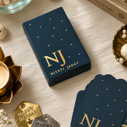Personalized Gold Playing Cards with Initial | Starry Nights