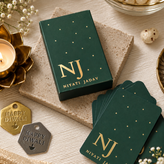 Personalized Gold Playing Cards with Initial | Starry Nights