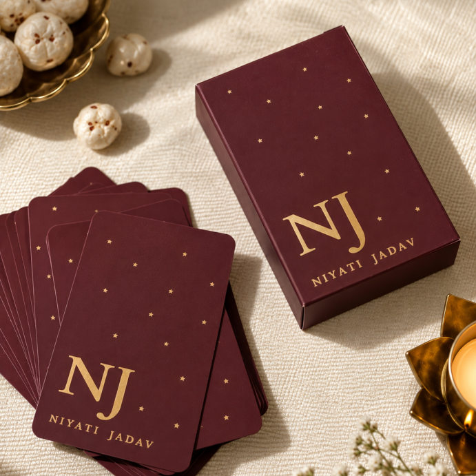 Personalized Gold Playing Cards with Initial | Starry Nights