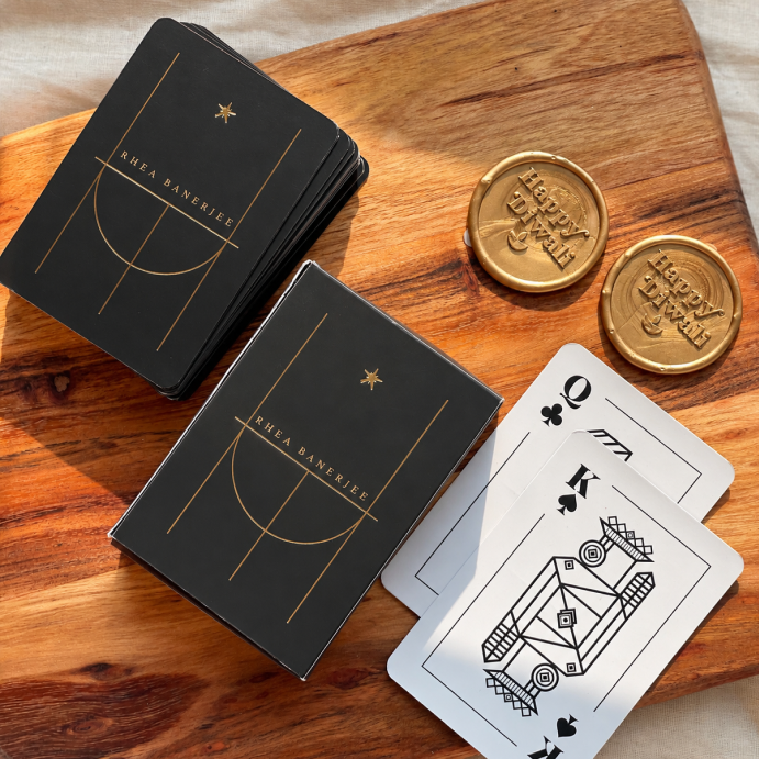 Personalized Gold Printed Playing Cards – Matte Finish – Stellar