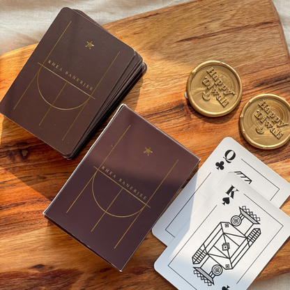 Personalized Gold Printed Playing Cards – Matte Finish – Stellar