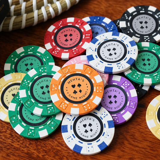 Personalized Poker Set with Cardboard Box- 100 Chips |  All In Aces Collection