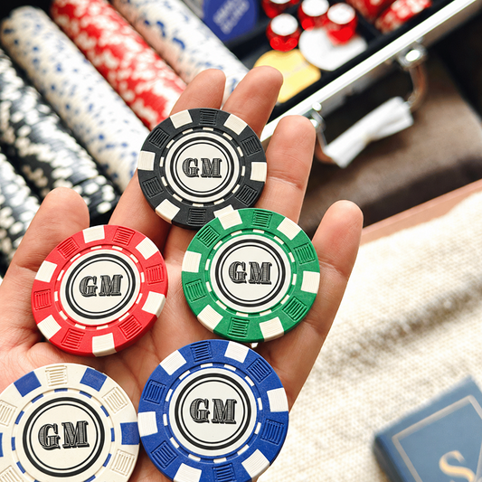Personalized Poker Set with Metal Case | Initial