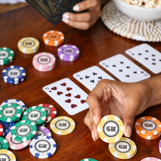 Personalized Poker Set with Metal Case | Initial