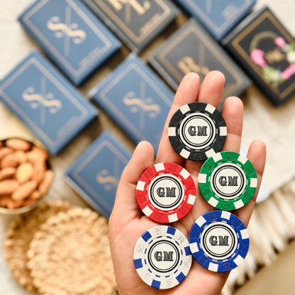 Personalized Poker Set with Metal Case | Initial